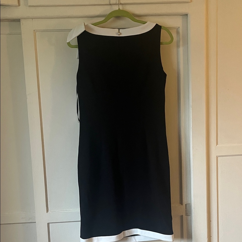 Karl Lagerfeld Black and White Bow Accent Mini Dress - Picture 6 of 6